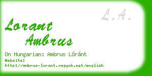 lorant ambrus business card